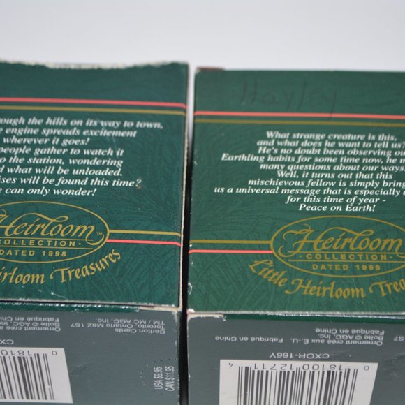 VTG 1998 Carlton Cards Heirloom Treasures Christmas Ornament Lot Train Earthling - Picture 8 of 8